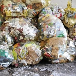 Pile of trash bags