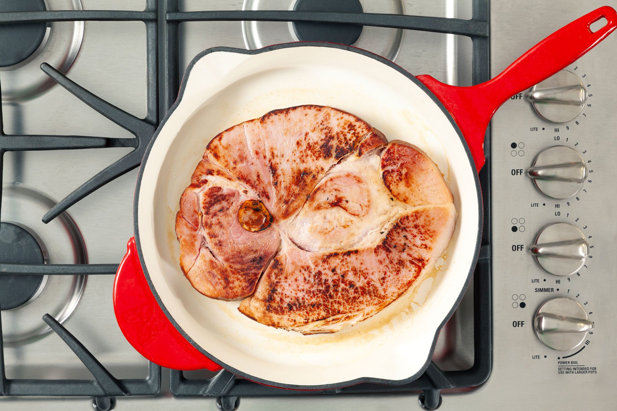 Sear the ham steak