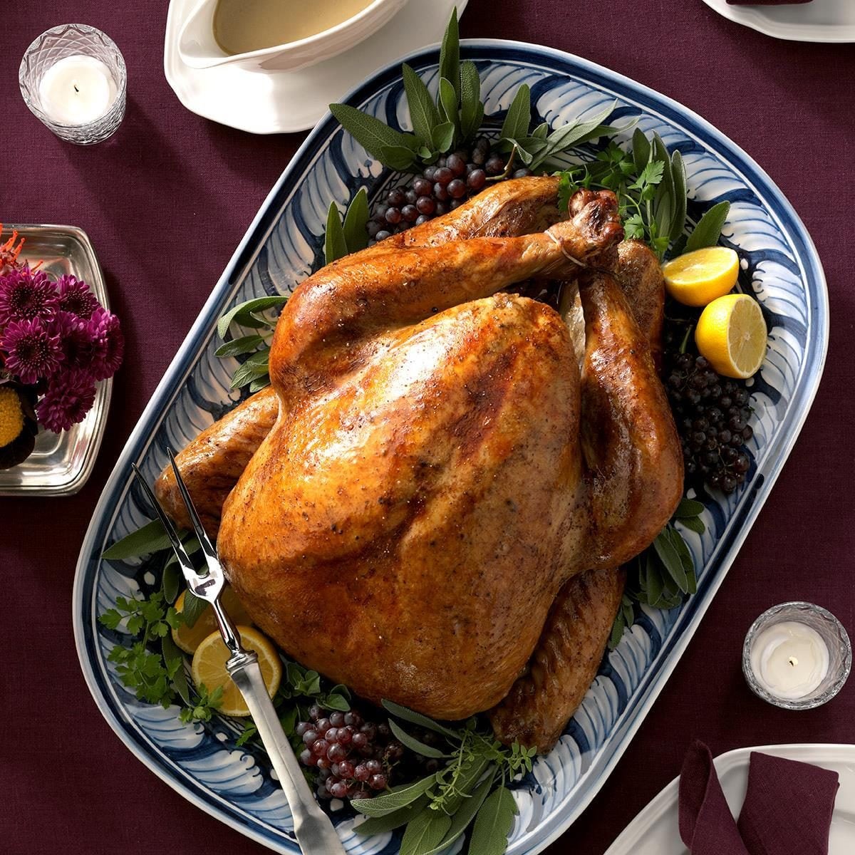 Maple sage brined turkey
