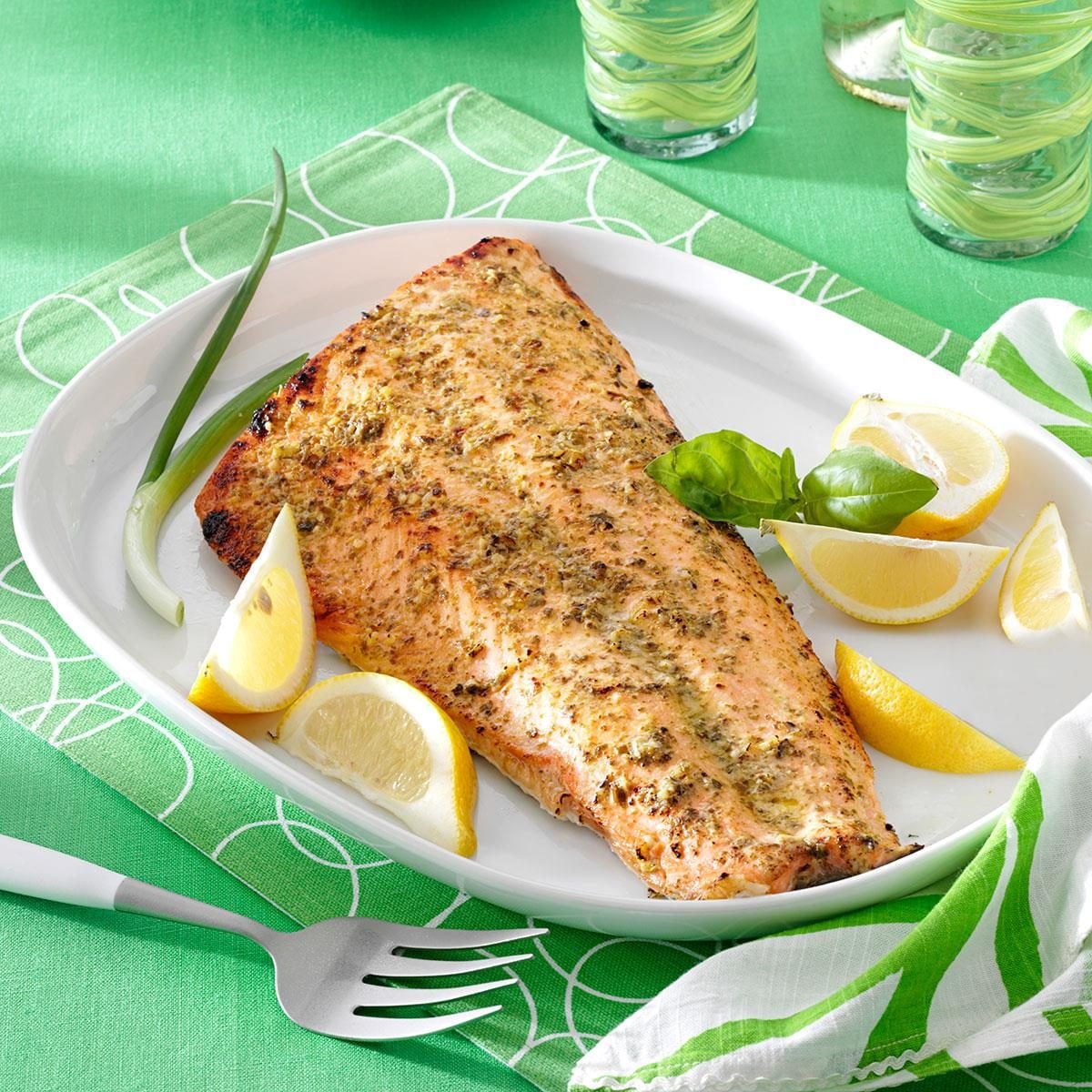 Pesto Grilled Salmon