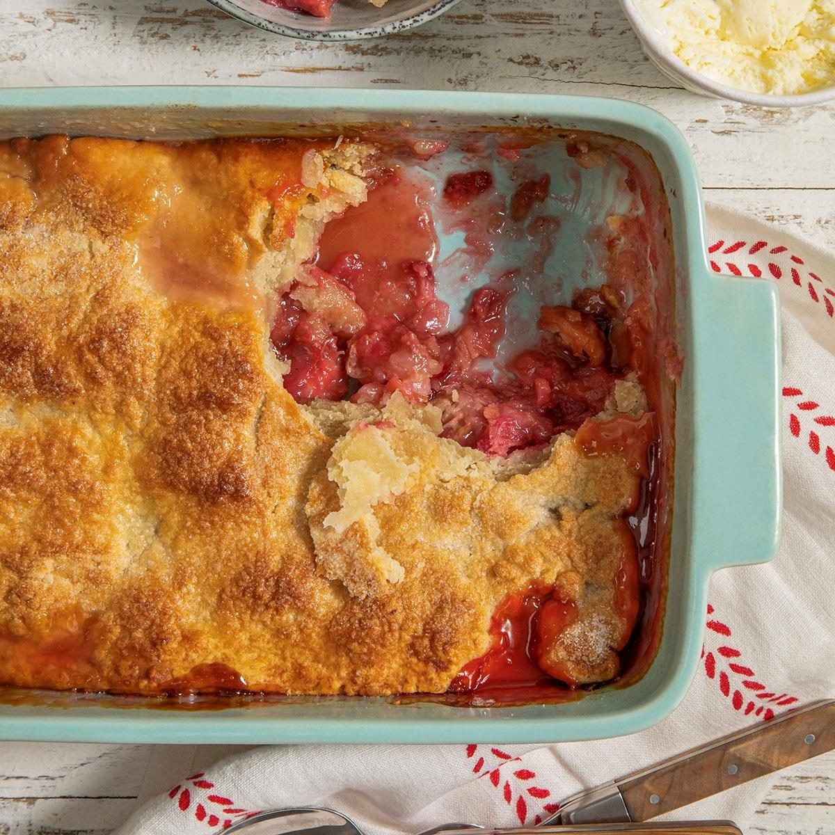 Rhubarb Strawberry Cobble