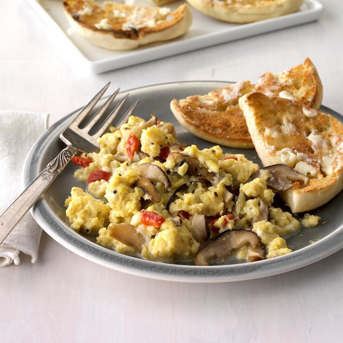 Shiitake and Manchego Scramble
