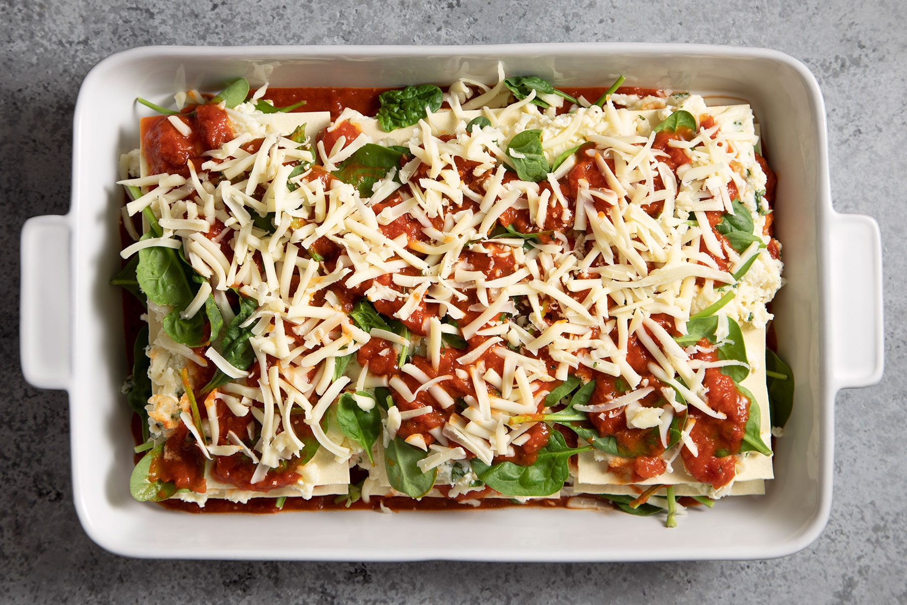 Baked Spinach Basil Lasagna 