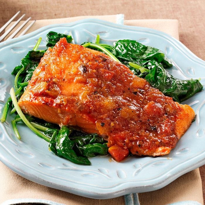Sweet spicy salmon fillet