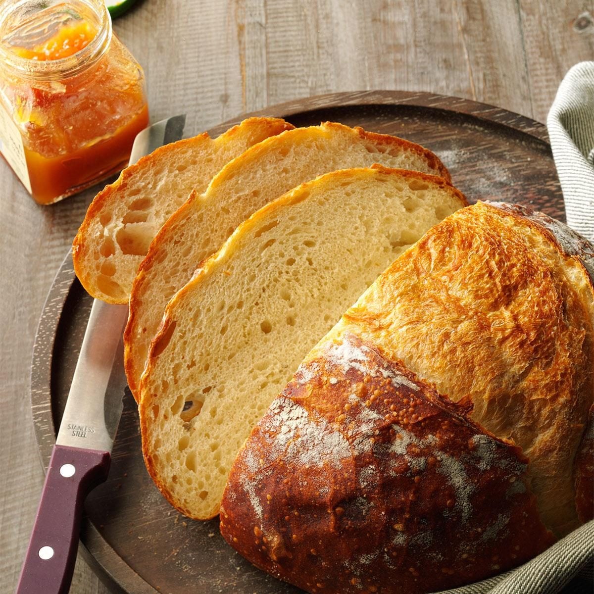 cut loaf of homemade bread