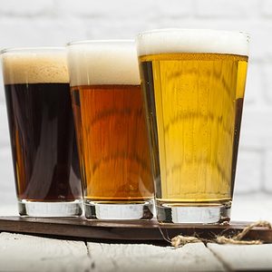 Assorted Beers in a Flight Ready for Tasting