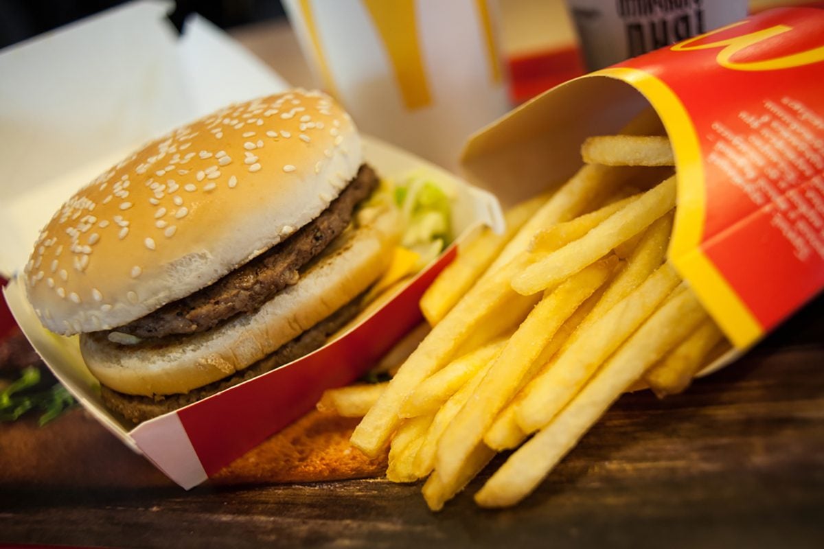 Minsk, Belarus, May 18, 2017: Big Mac hamburger menu in a McDonald