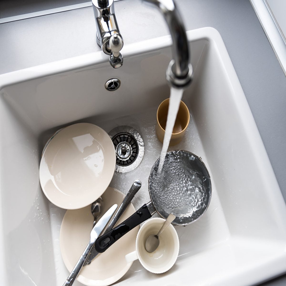 Dirty dishes in the sink