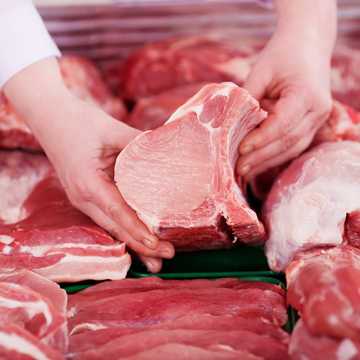 Closeup of butcher