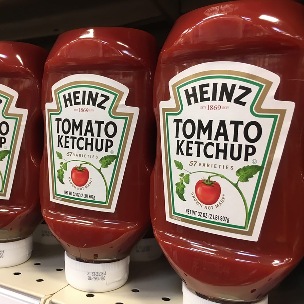 PHOENIX, ARIZONA, AUGUST 6, 2017: Heinz Ketchup Bottles on Shelf; Shutterstock ID 691739383