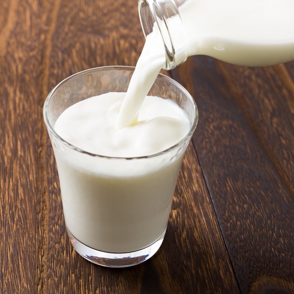 Pouring milk into glass
