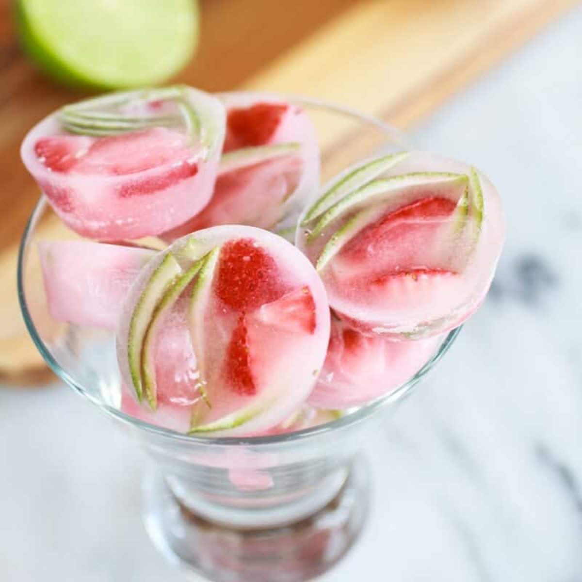 Sparkling strawberry basil limeade