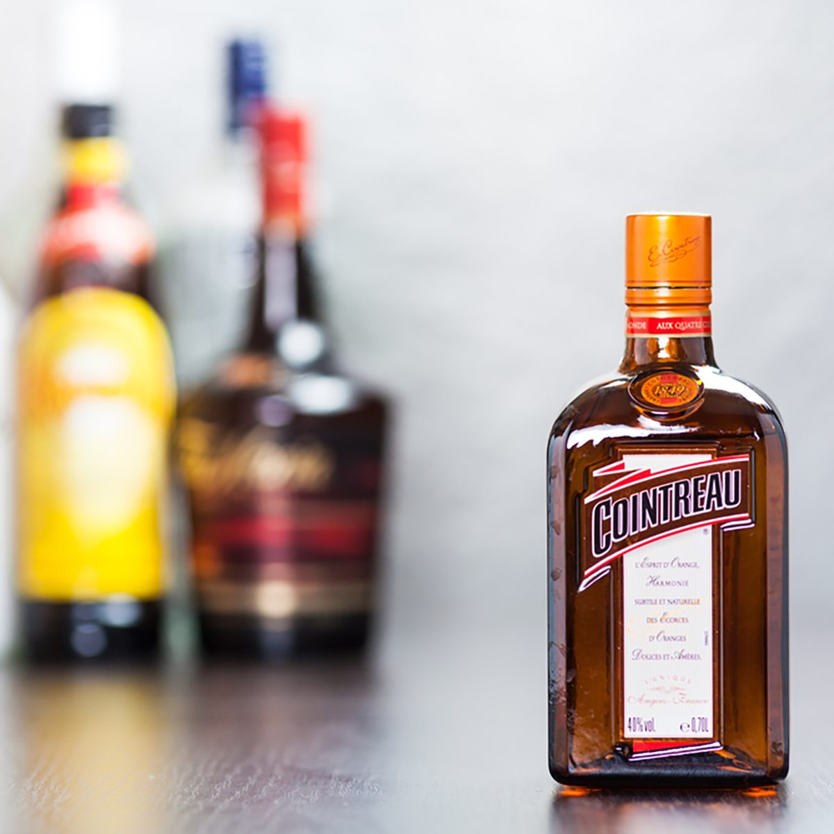 Cointreau, orange-flavoured liqueur (triple sec) produced in France. 