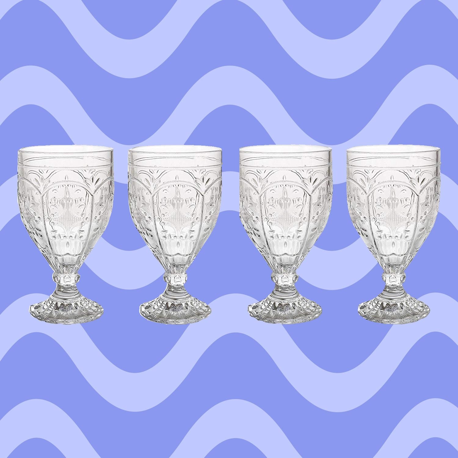 Trestle Glasses Collection, (Set of 4), Clear