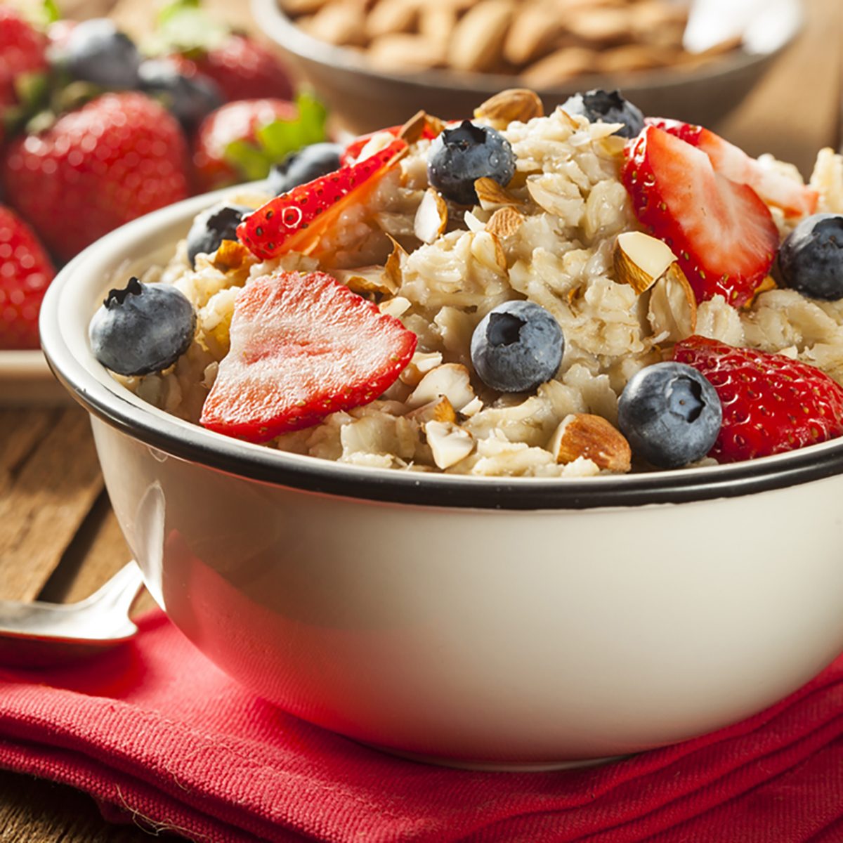 Healthy Homemade Oatmeal with Berries for Breakfast