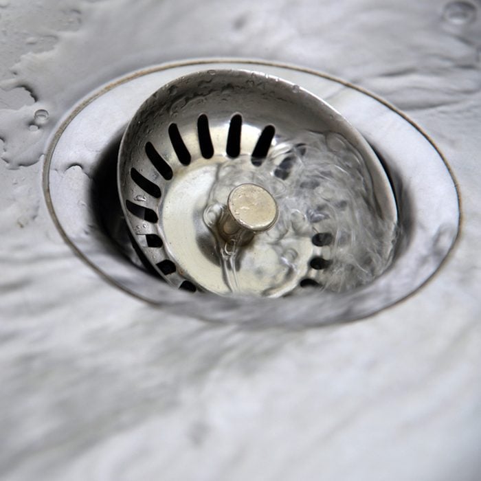 water draining in washbasin