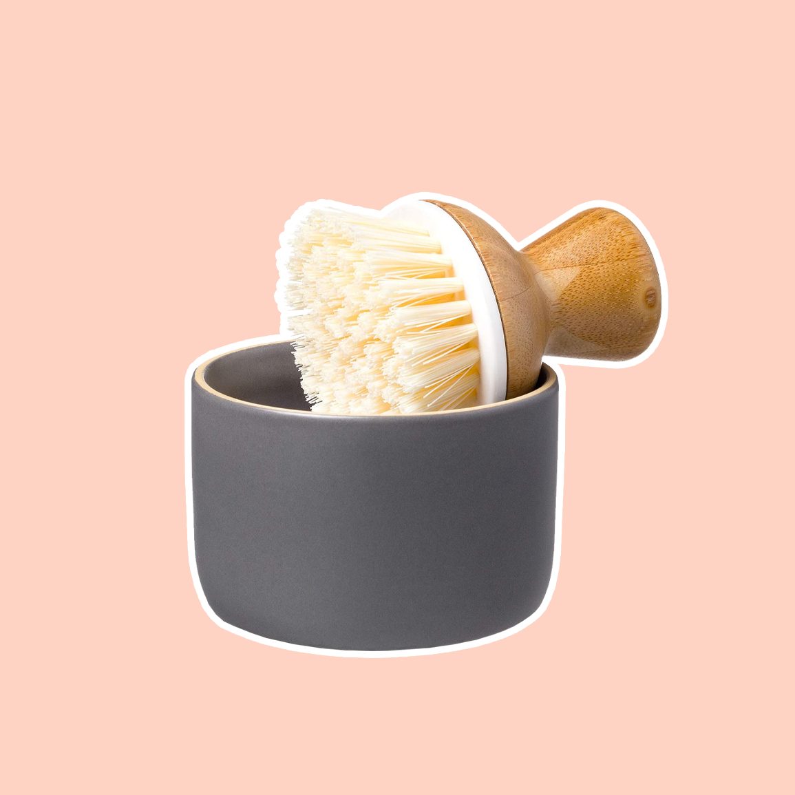 Full Circle Ceramic Soap Dispenser And Bamboo Dish 2