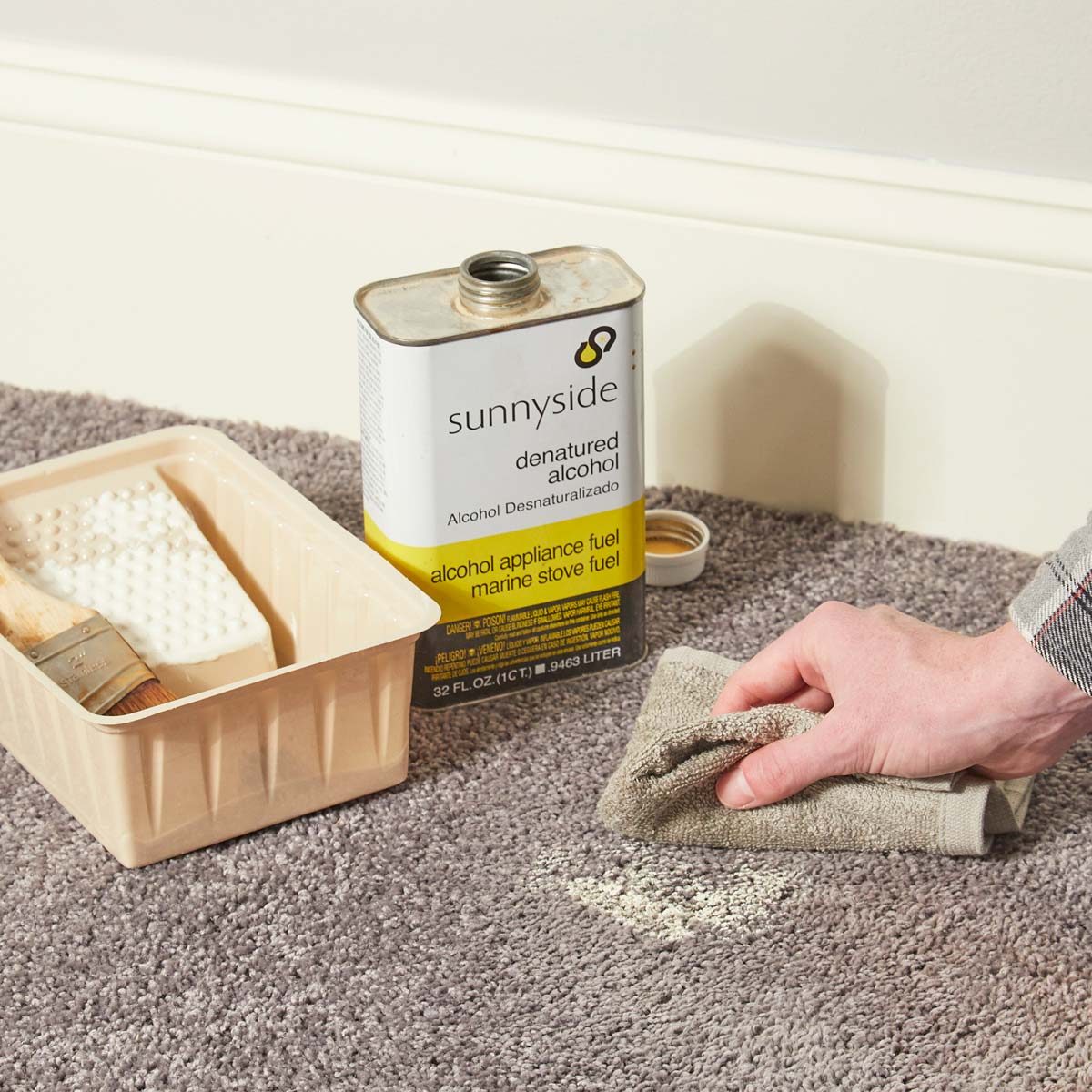 Paint spill on carpet