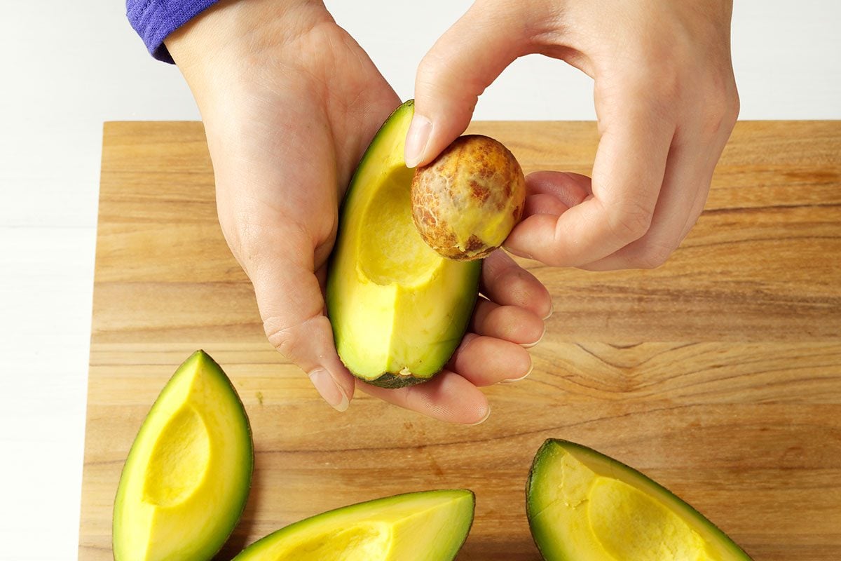 Removing the avocado seed for guacamole