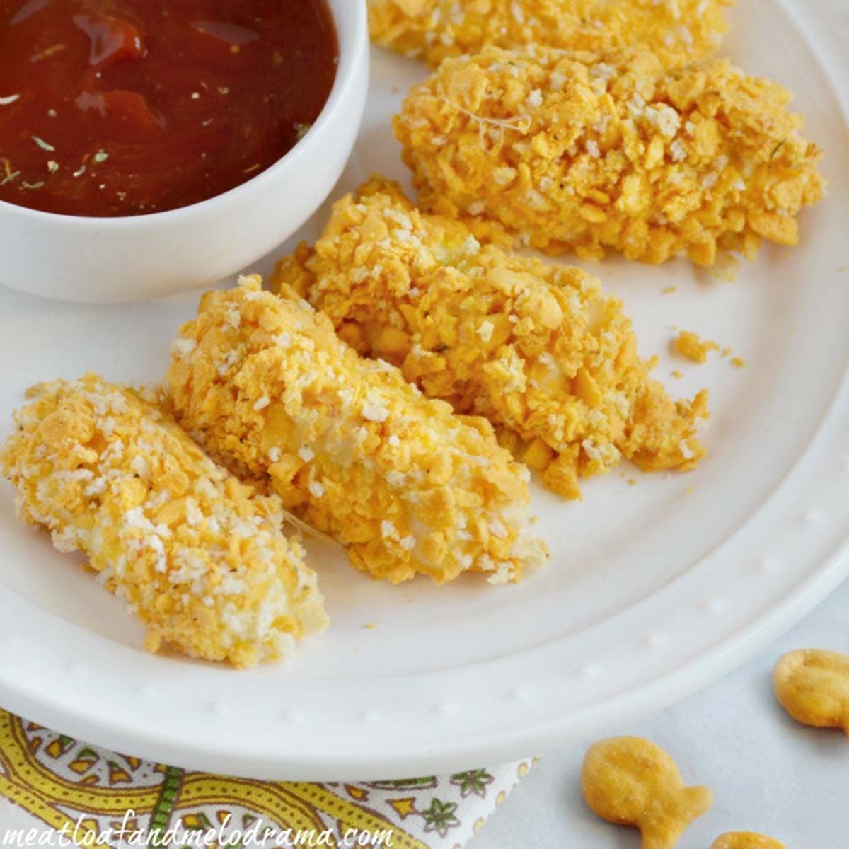 Baked Mozzarella Sticks with Goldfish® Cracker Crust