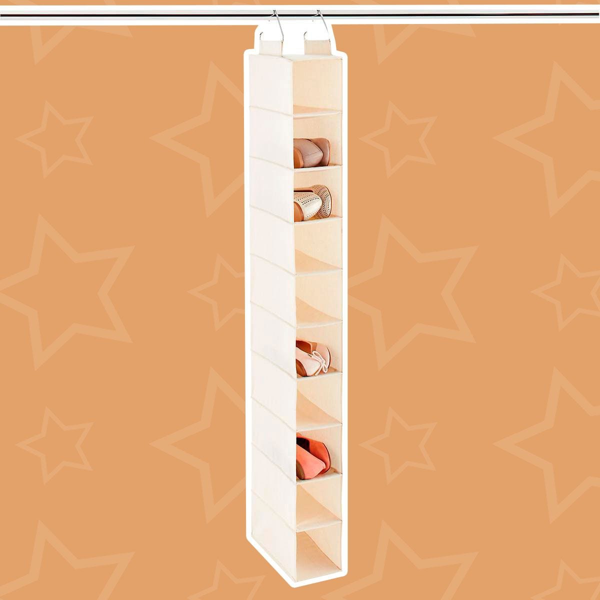 10-Compartment Canvas Shoe Organizer