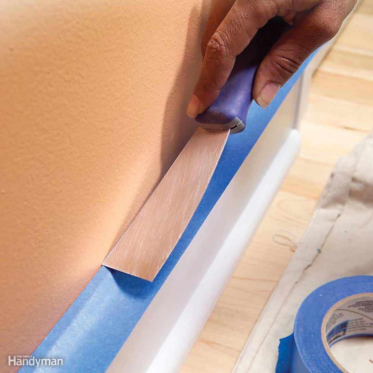 Tape against the trim