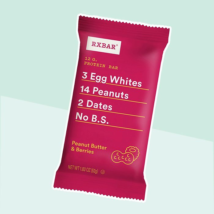 RXBAR Real Food Protein Bar, Peanut Butter & Berries, Gluten Free