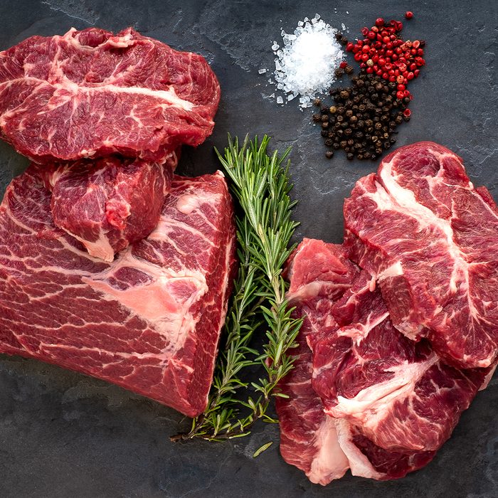 Fresh Beef shoulder Blade on the stone table