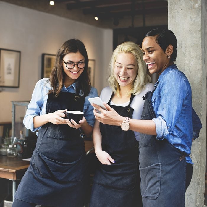 Friends Talking Coffee Shop Worker Concept; Shutterstock ID 361397309; Job (TFH, TOH, RD, BNB, CWM, CM): Taste of Home