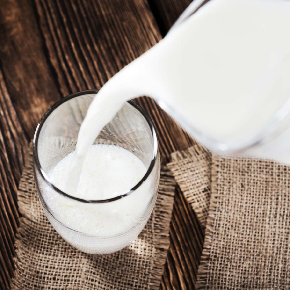 Pouring milk