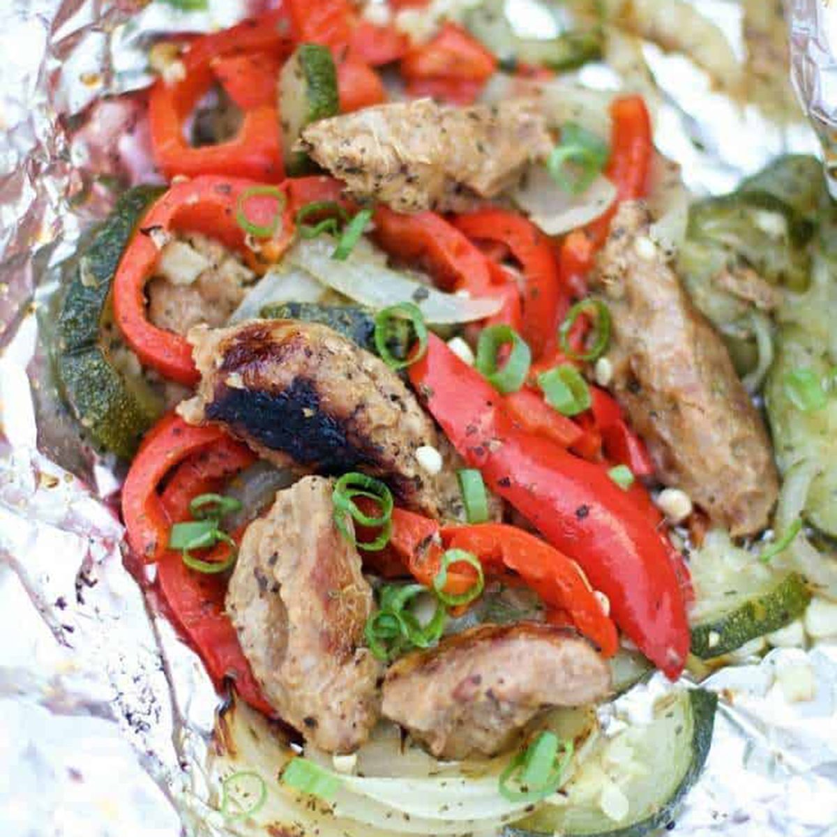 Easy Grilled Turkey Sausage Foil Packet 