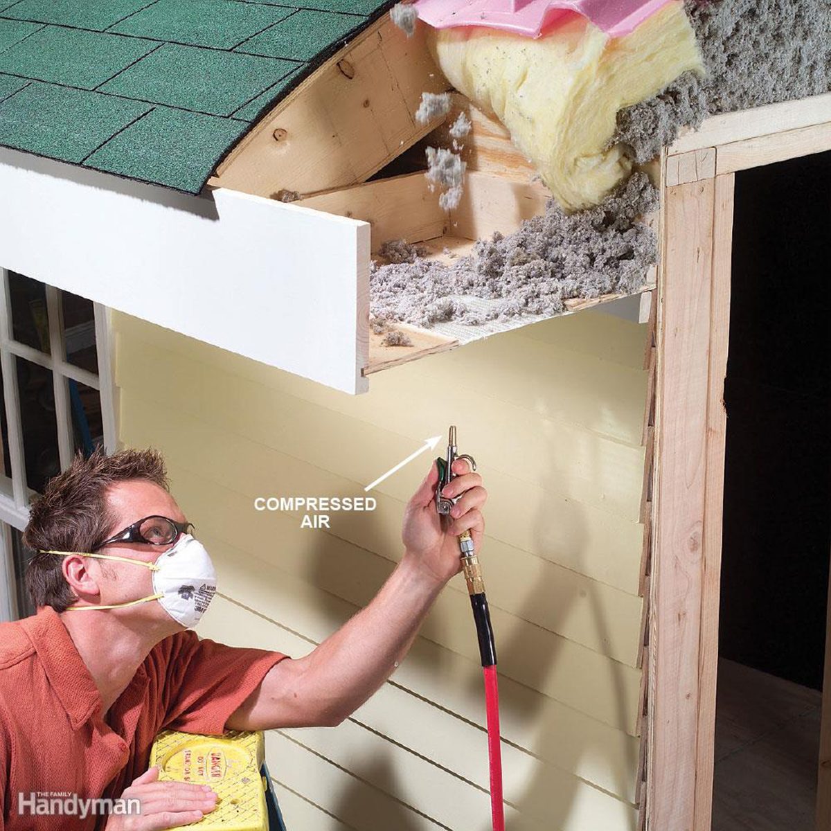 Display of how to clean Soffit Vents