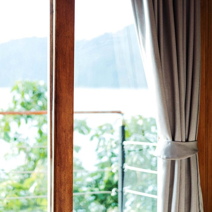 Looking out a window