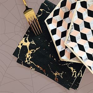black paper napkins, halloween party