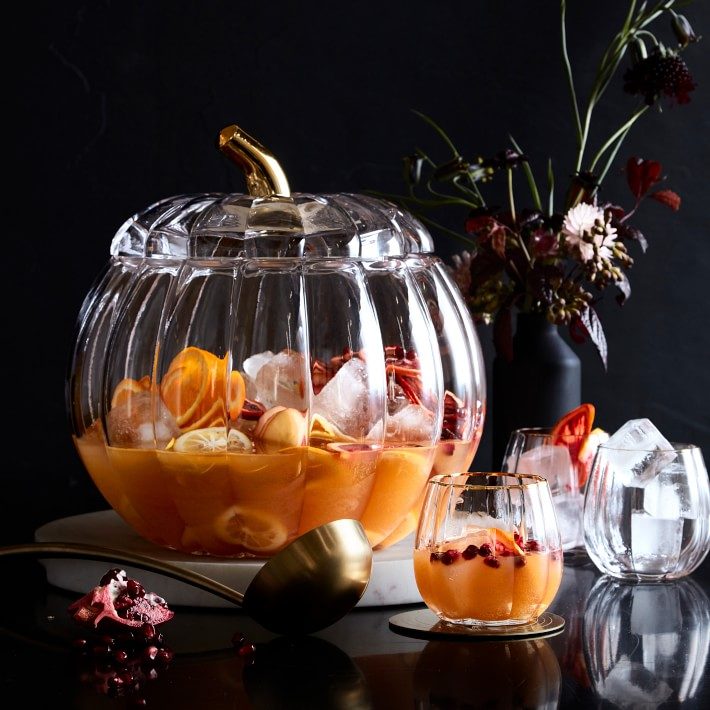 Pumpkin Punch Bowl And Punch Cups