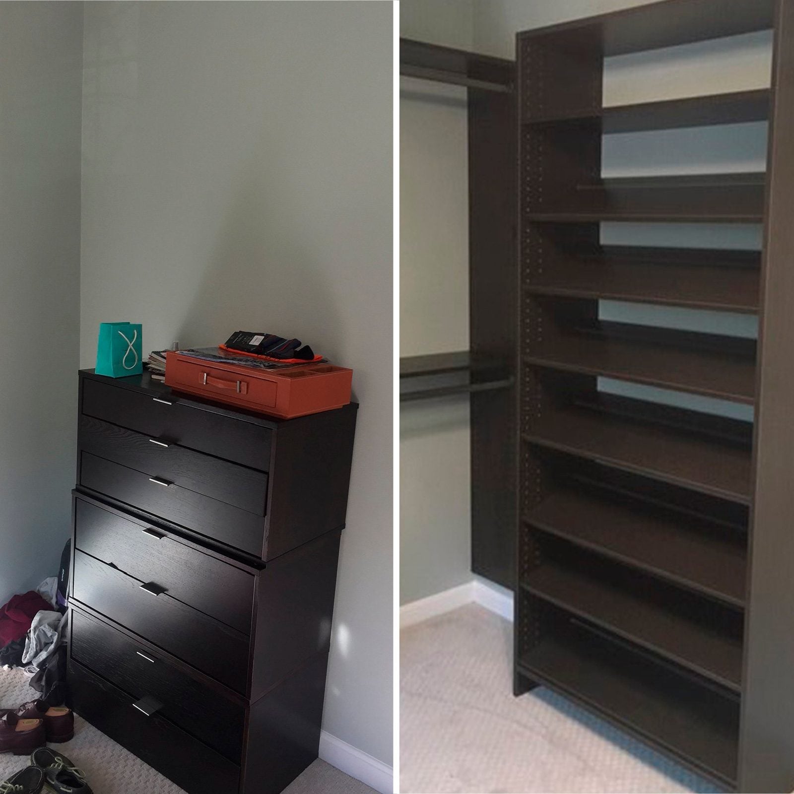 back wall home organization makeover