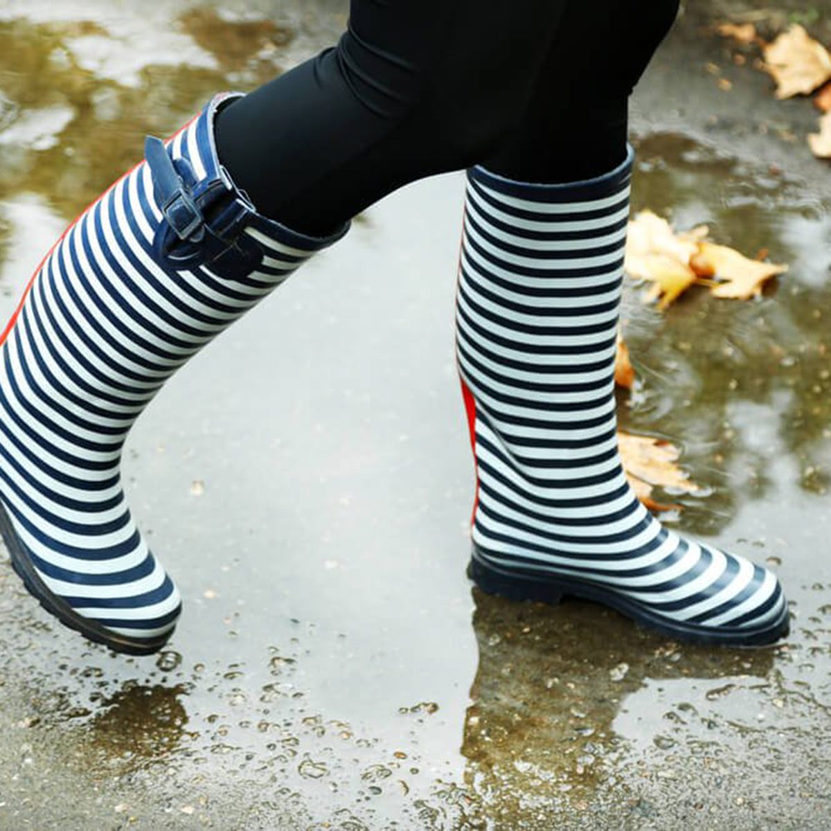 Boots in a puddle
