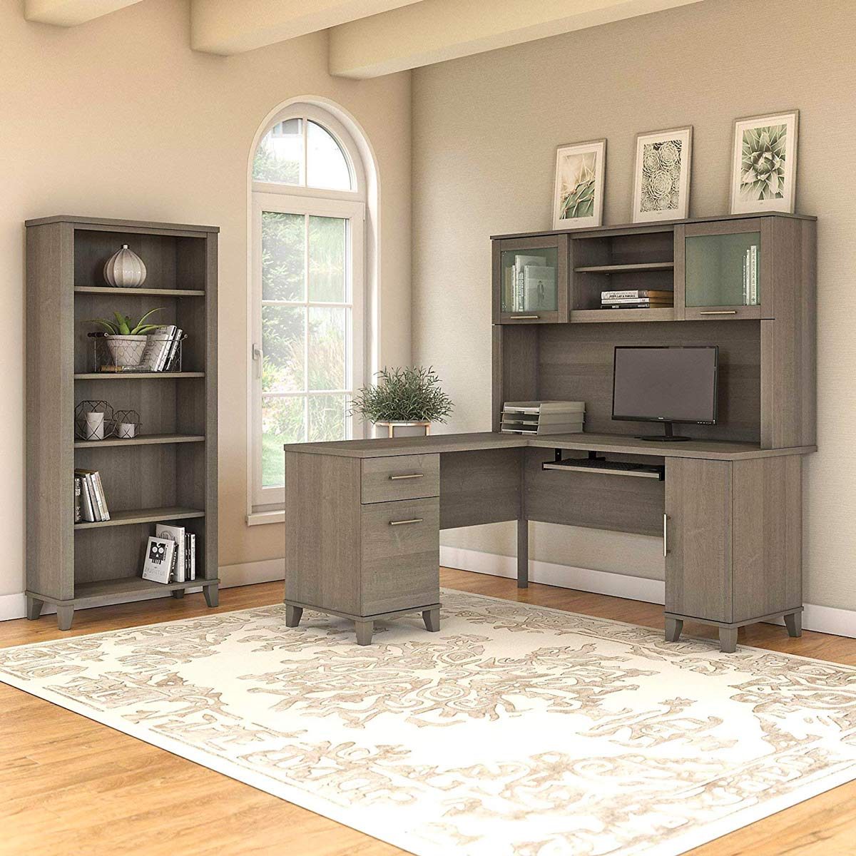 desk suite with bookshelf