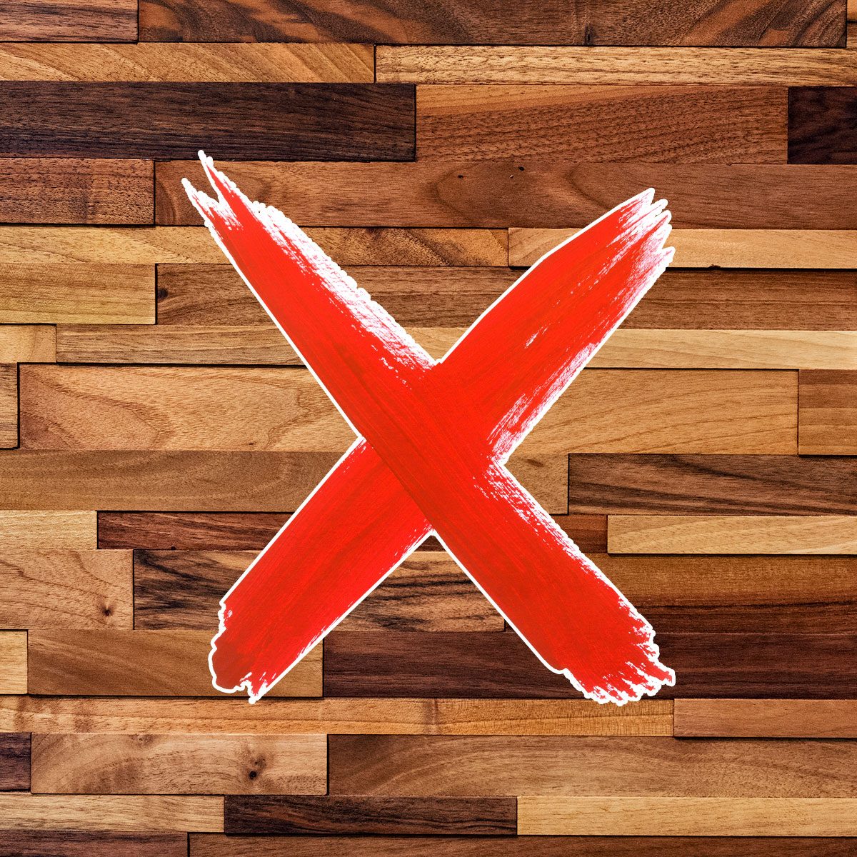 lacquer finish wood surface close-up with a red 