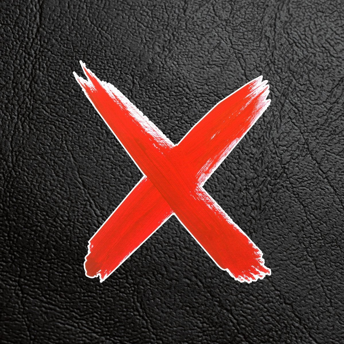 Black leather with a red