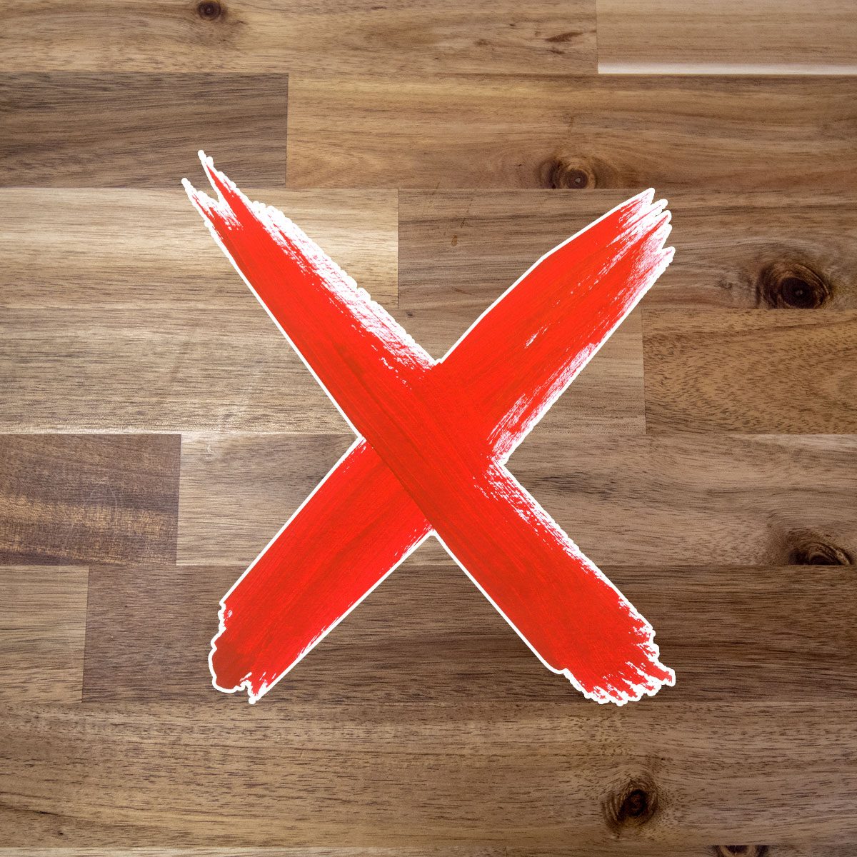 Hardwood floors with red