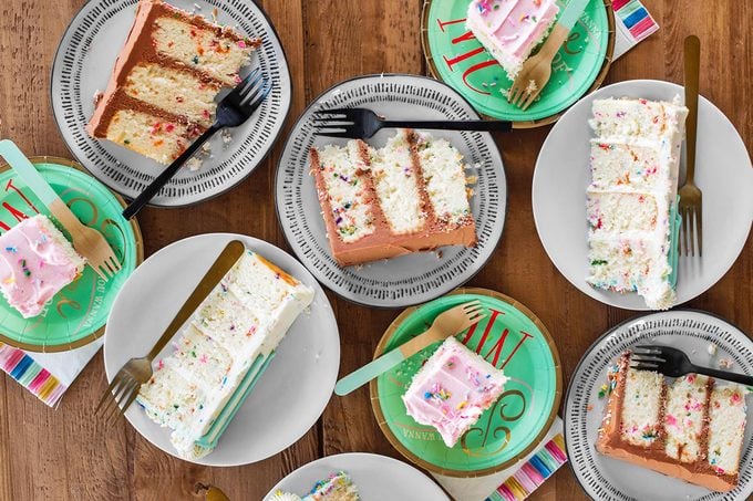 cut cakes on table