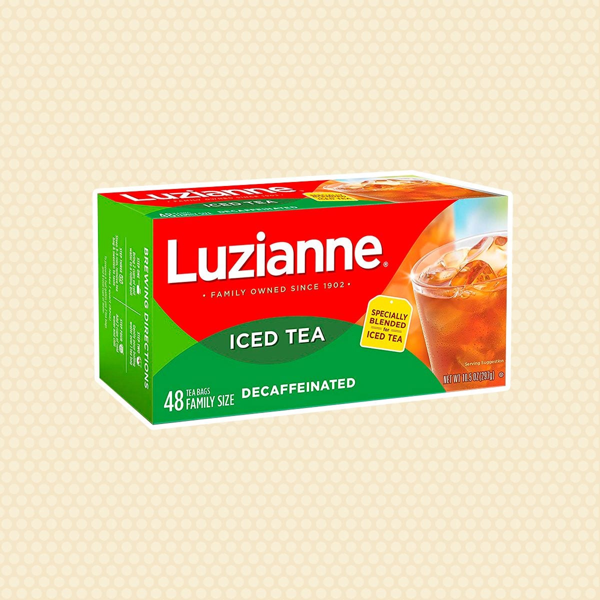 Luzianne Specially Blended for Iced Tea, Decaffeinated Family Sized, 48-Count Tea Bags