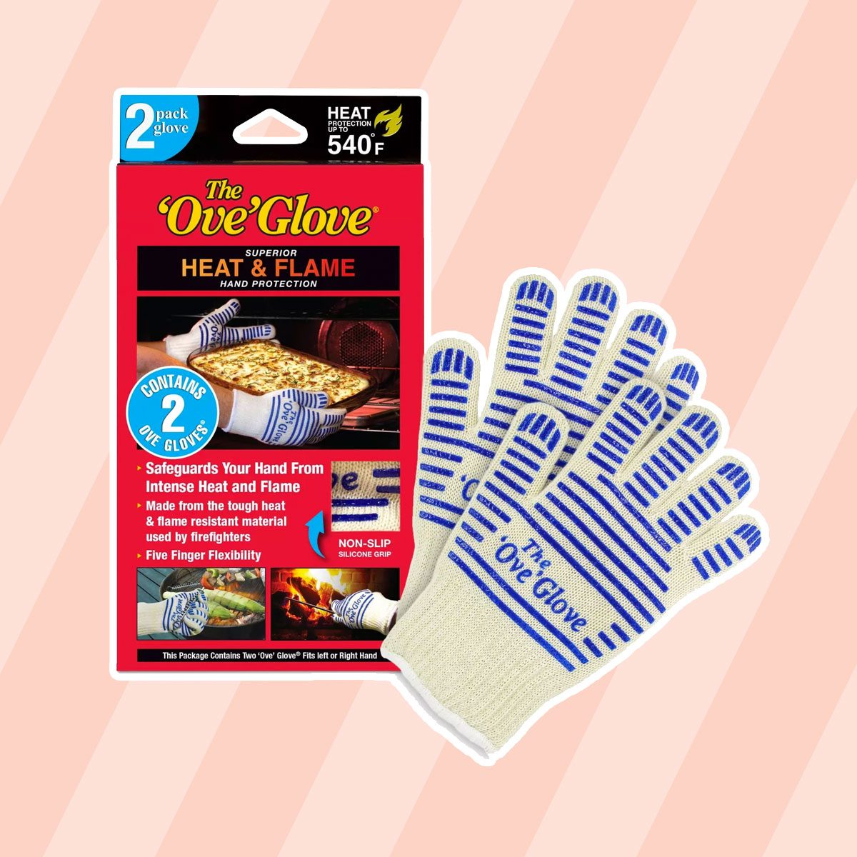2pk Oven Mitt White/Blue - The