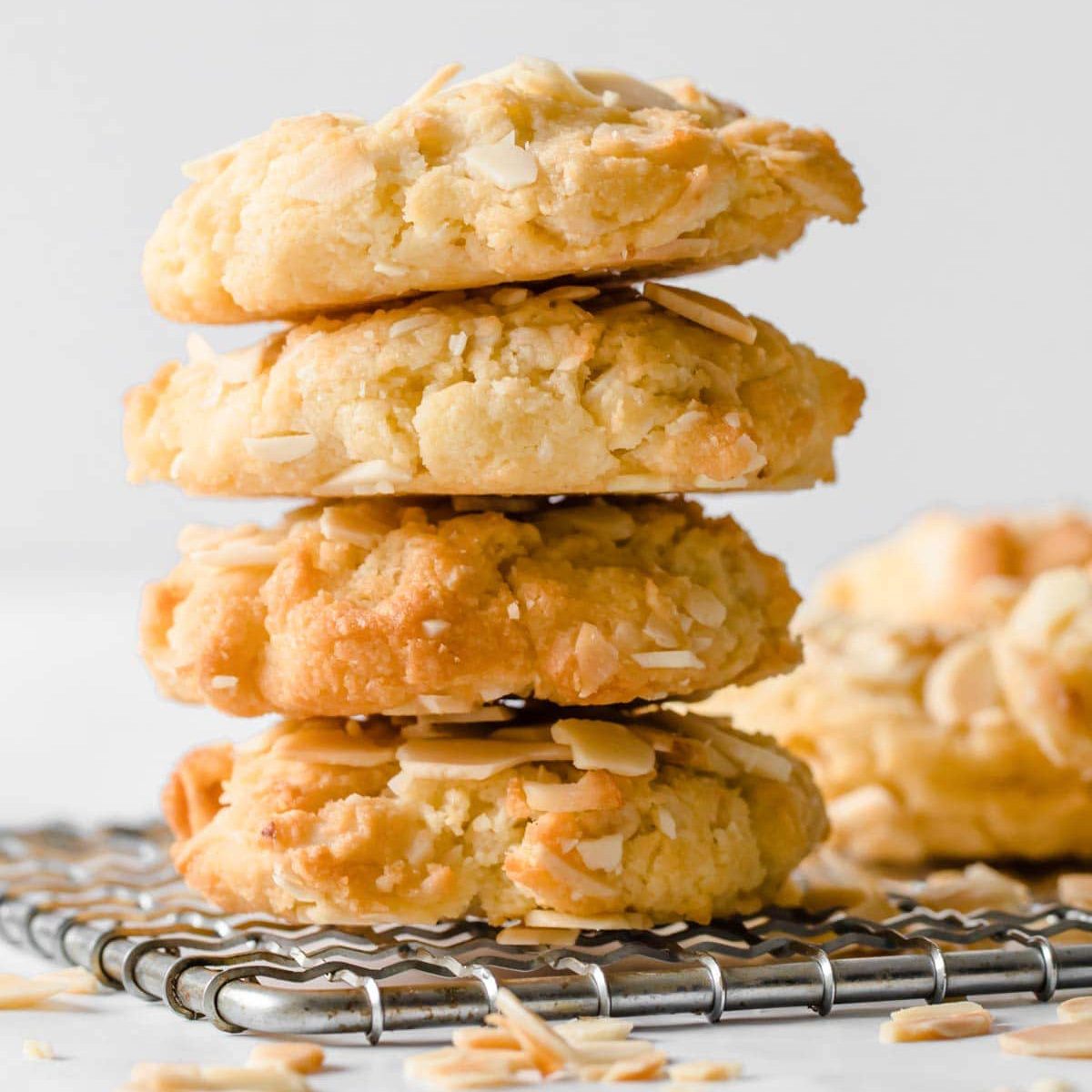 A stack of sugar-free keto oatmeal cookies.