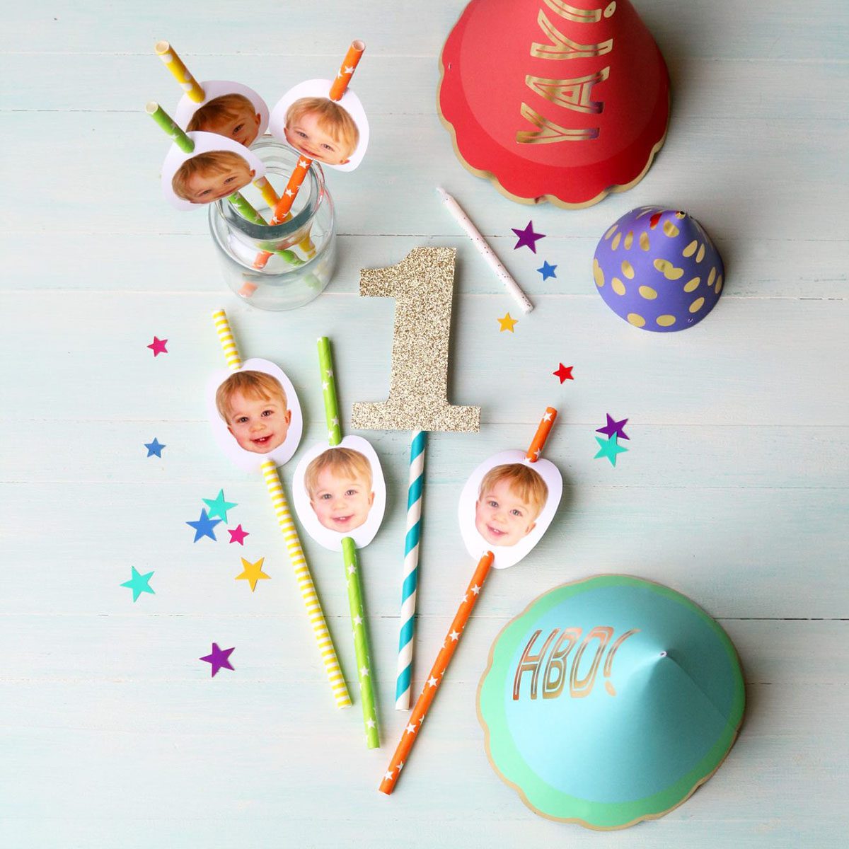 First Birthday Straws