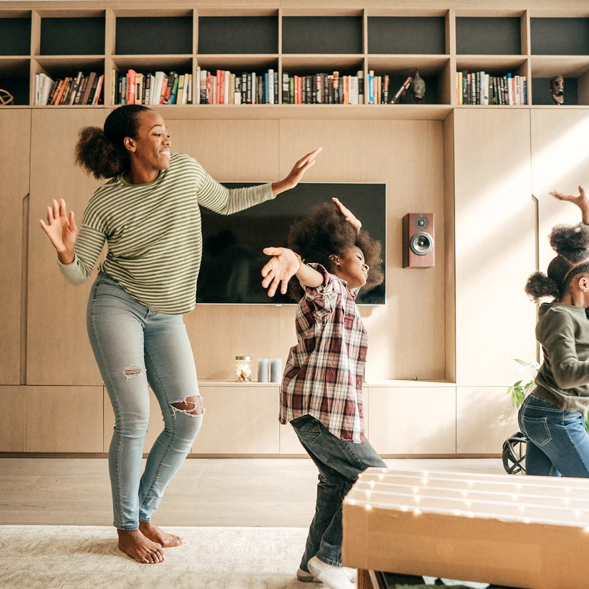 Mother And Kids Dancing