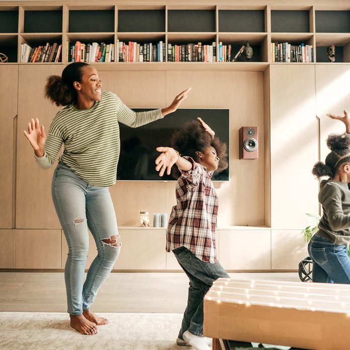 Mother And Kids Dancing