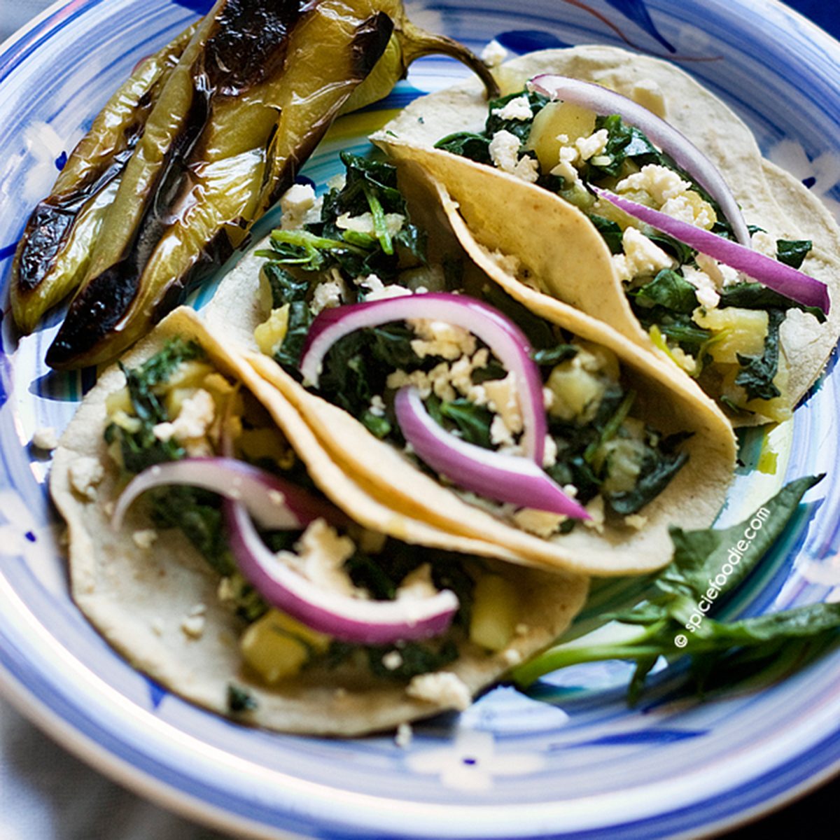 authentic taco recipes Potato Spinach Tacos 01