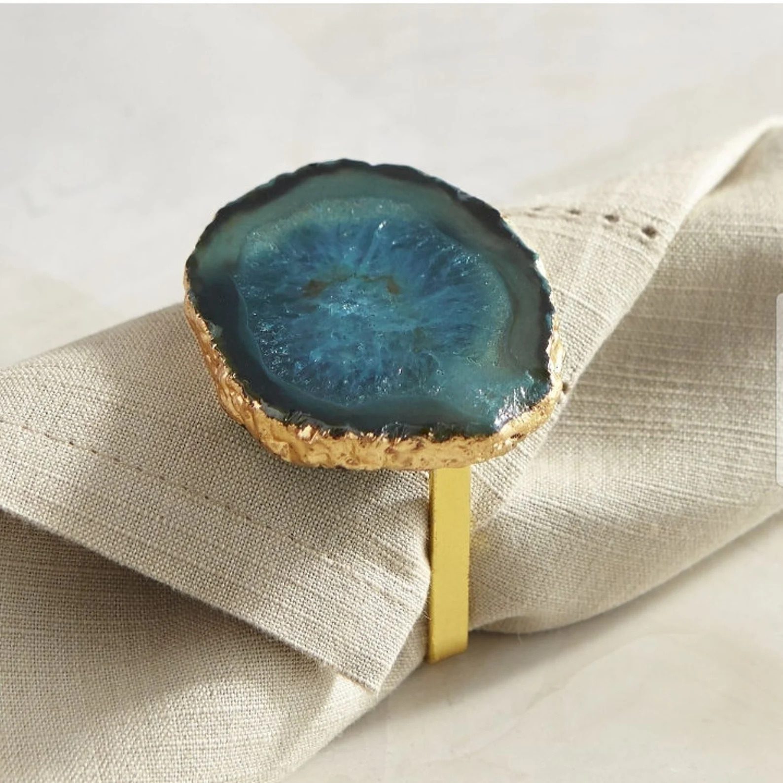 Agate Napkin Rings Colored Ecomm Via Etsy.com